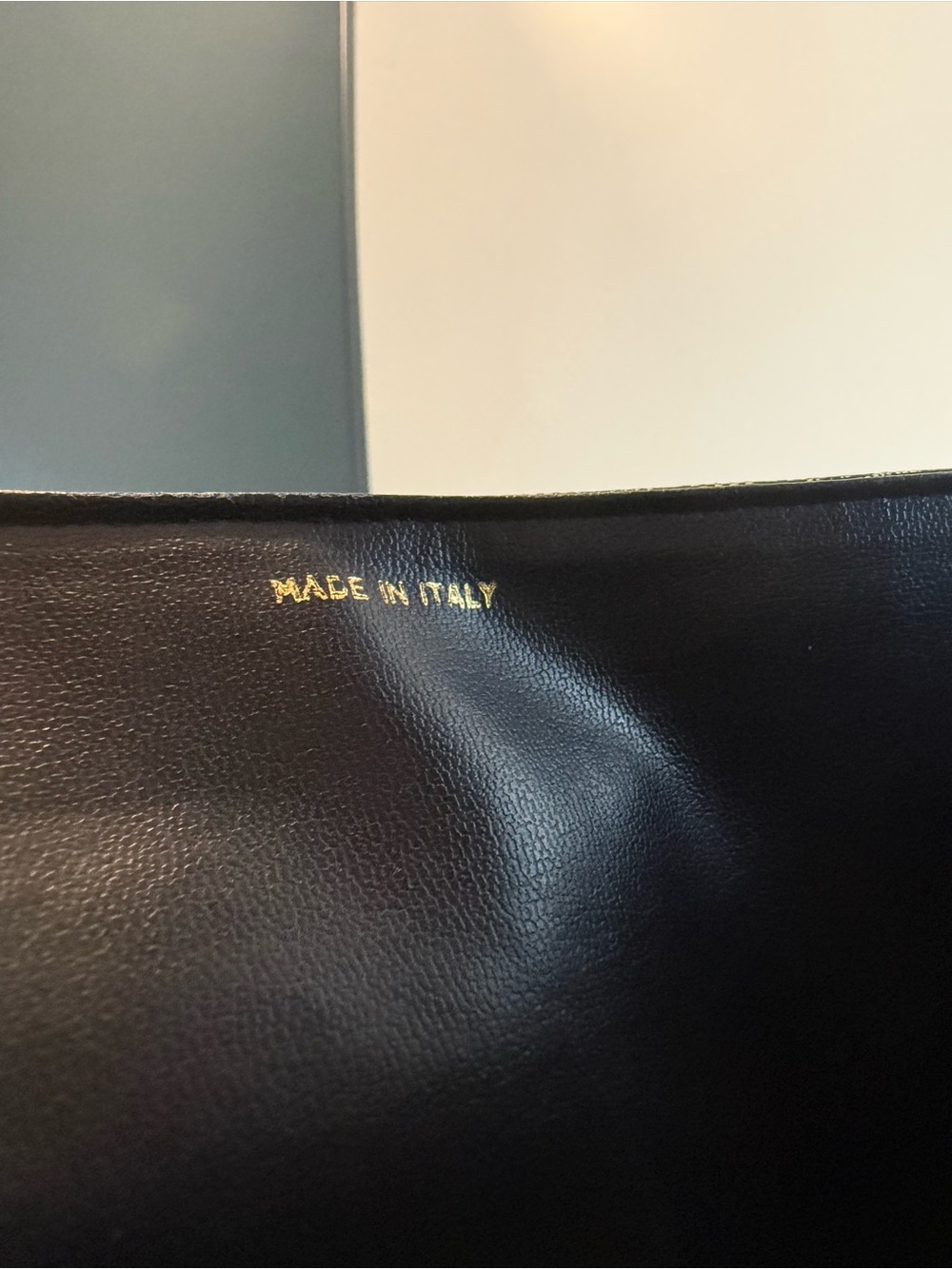 Celine Navy Blue Monogram leather and PVC Bag with Gold Chain - Picture 10 of 13